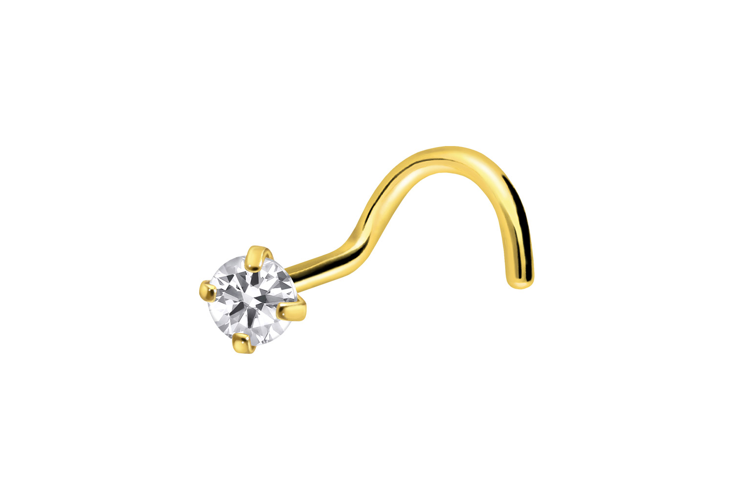 Titan Nasenstecker Nasenpiercing Spirale EINGEFASSTER KRISTALL